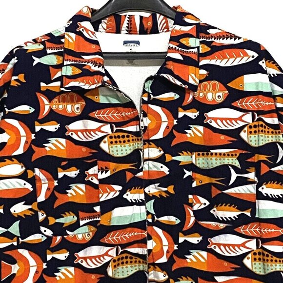 Old Navy Other - Old Navy Fish Shacket Mens XL Black Beachy Travel Summer Cruisewear Outdoors